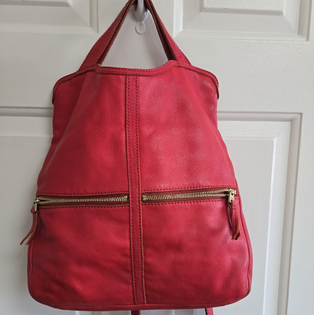 Vintage Fossil Explorer Satchel Red Color